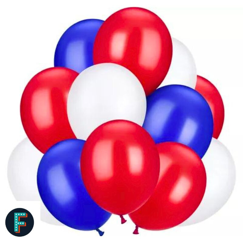 Globos Fessta x50 Azul, Blanco y Rojo Globos Fessta x50 Azul, Blanco y Rojo