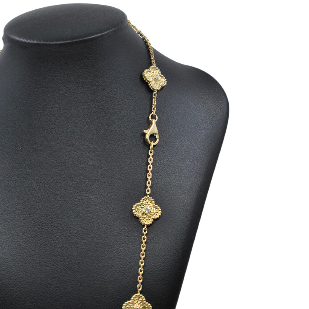 Collar oro 18k y brillantes modelo Alhambra largo 54 cm Collar oro 18k y brillantes modelo Alhambra largo 54 cm