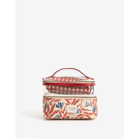 Set De Portacosméticos Rojo Medio