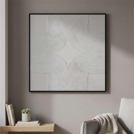 Cuadro Canvas 80X80Cm Marco Pintura Formas 1