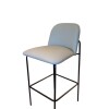 Banco Alto para barra base y patas metal negras / Asiento y respaldo tapizado pu color perla Banco Alto para barra base y patas metal negras / Asiento y respaldo tapizado pu color perla