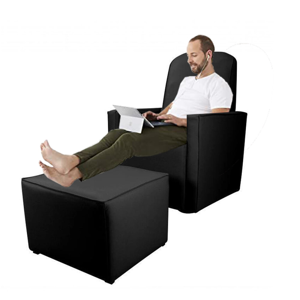 Sillón mecedor con apoyapiés Anny Negro