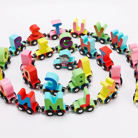 Tren Autitos Alfabeto Magnético De Madera Para Niños Jug019021