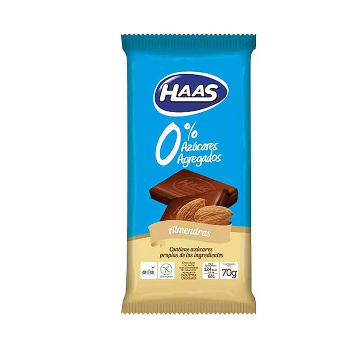 Chocolate HASS 0% Azúcar Tableta 70Grs - Almendras 