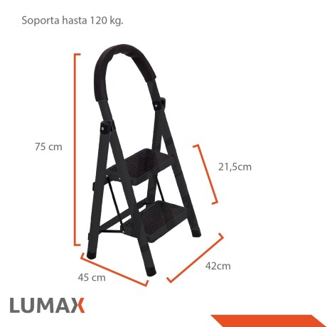 Escalera Tijera 2 Escalones De metal/plastico Base Antideslizante Negro