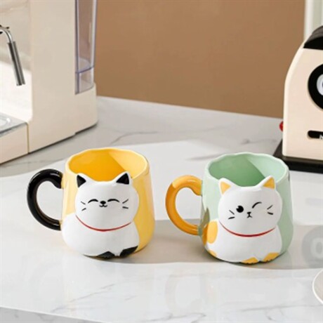 Taza de ceramica gato Amarillo