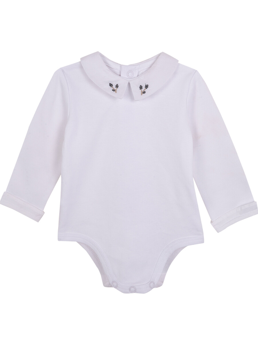 Body Manga Larga Lace Blanco Optico