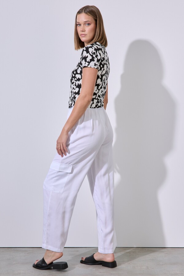 Pantalon Cargo BLANCO