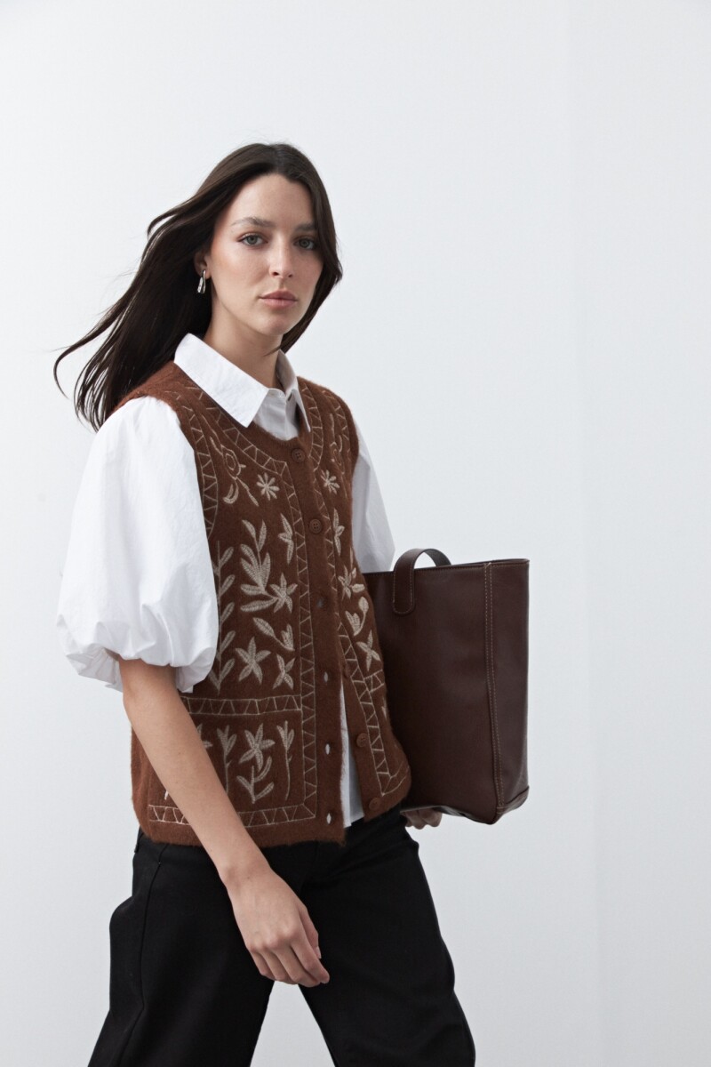 CHALECO LEIA Marrón Corteza