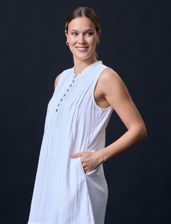 Vestido Botones BLANCO