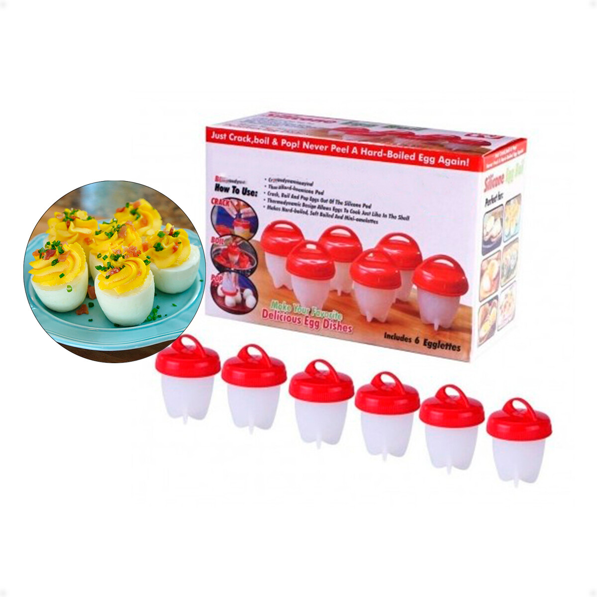 Molde De Silicona Para Huevos Para 6 Unidades 