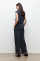Pantalon palazzo estampa Paisley azul marino
