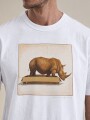 T-SHIRT ESTAMPA RINO BLANCO