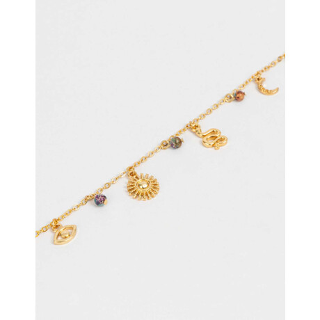 Pulsera Con Dijes Dorado