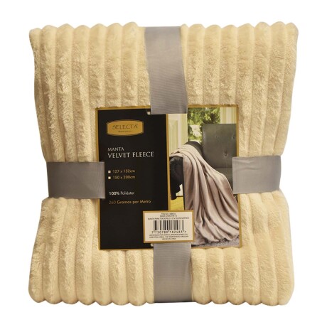 Manta Polar Velvet Fleece Frazada Pana Terciopelo 127x152cm Beige Claro