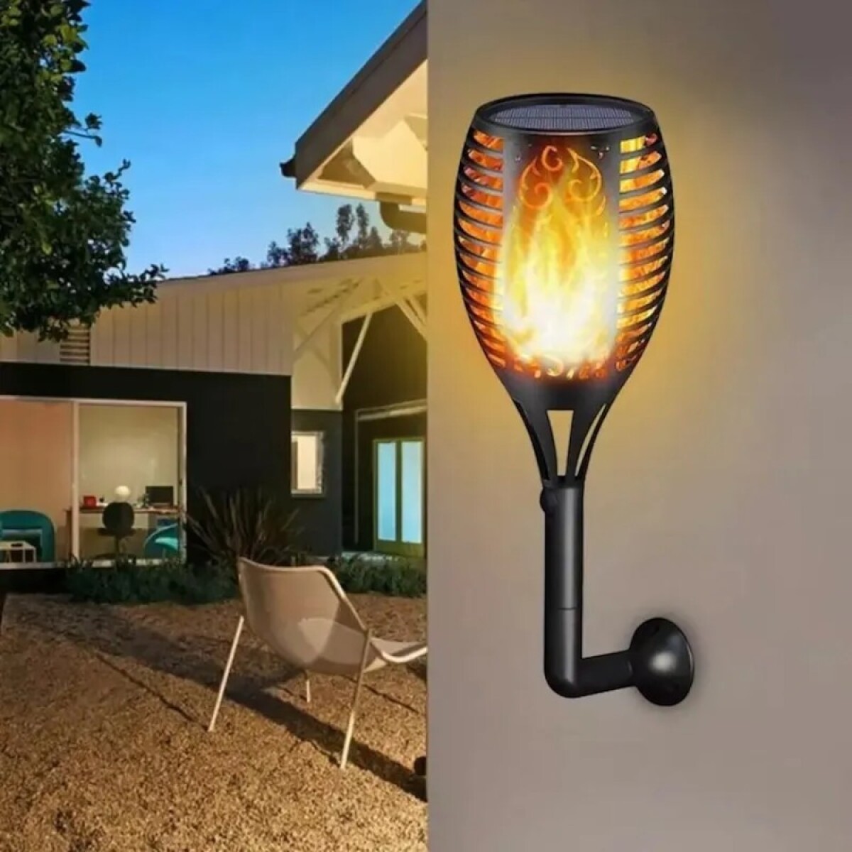 Antorcha Solar de Pared USB LED Fuego 