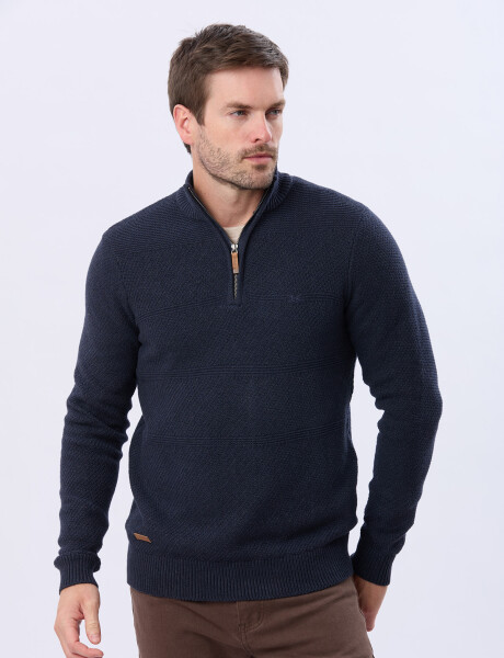 BUZO TEJIDO TEXTURADO Azul