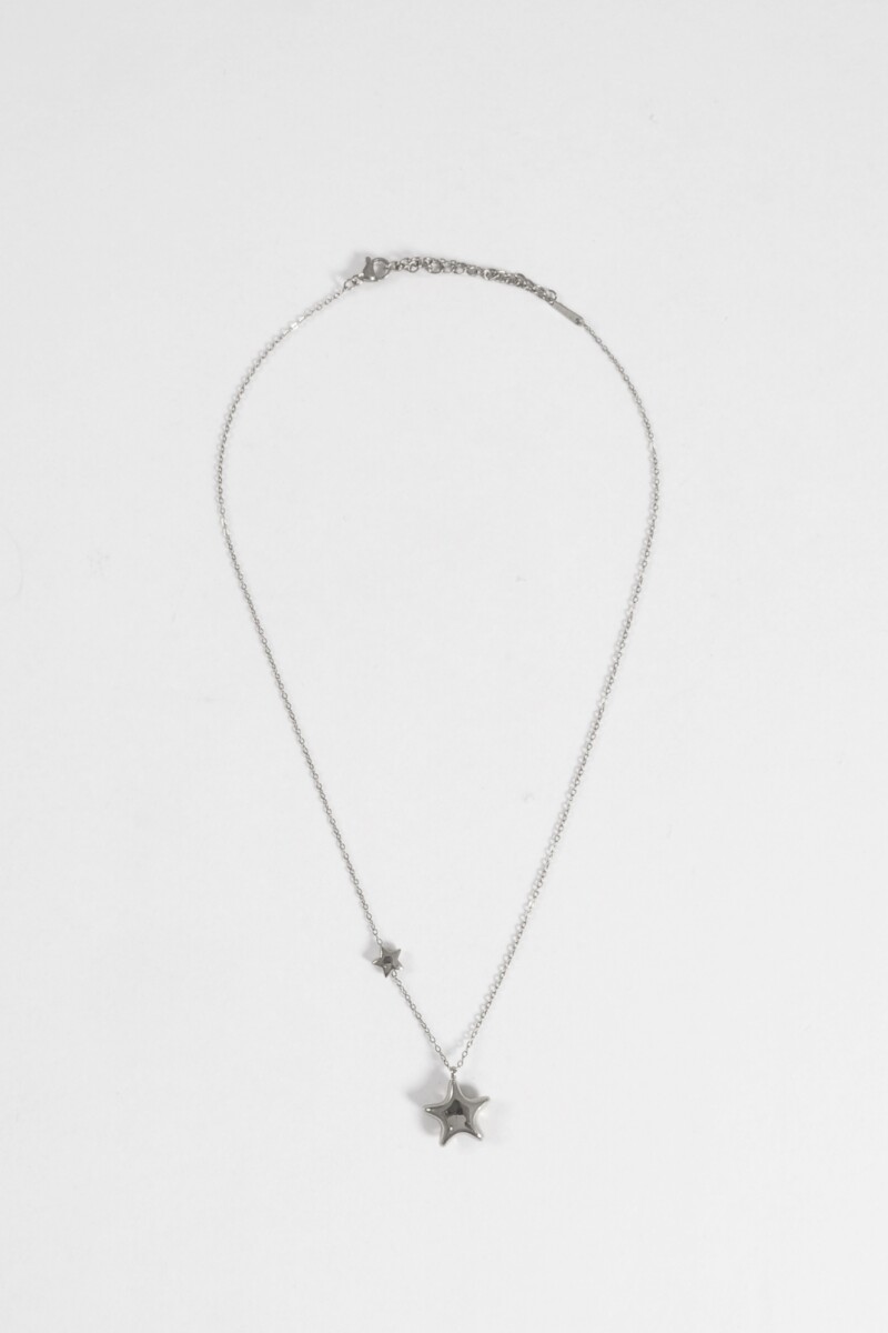 Collar acero star plateado