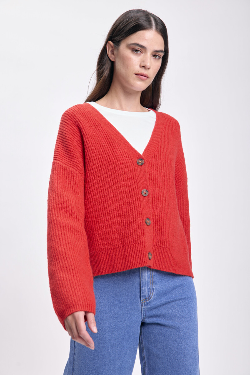 Saco punto fantasía Rojo