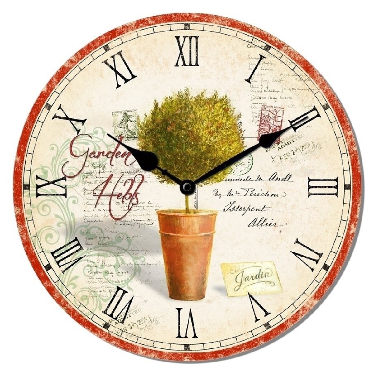 RELOJ DE PARED MDF D28.8X3.5CM GARDEN MACETA 