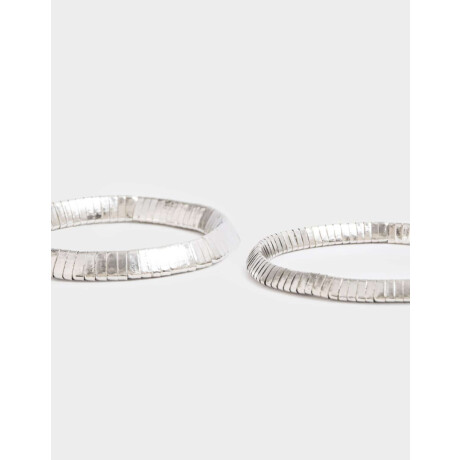 Pulsera Elastica Sets De Metal Plateado