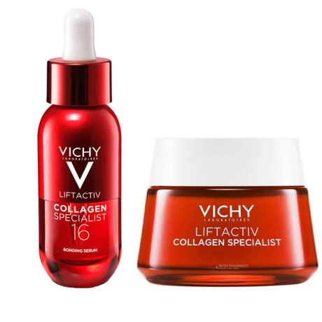 Combo Vichy Liftactiv Collagen Sérum 30ml + Crema Antiedad Combo Vichy Liftactiv Collagen Sérum 30ml + Crema Antiedad