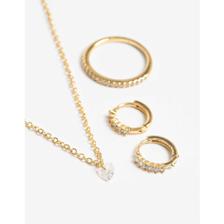 Set De Bijoutero Y Bijoux De Cubic Zirconia Dorado