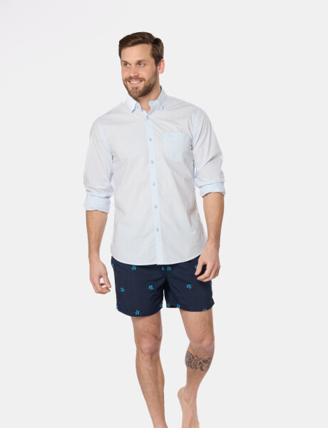 SHOR DE BAÑO BORDADO Azul