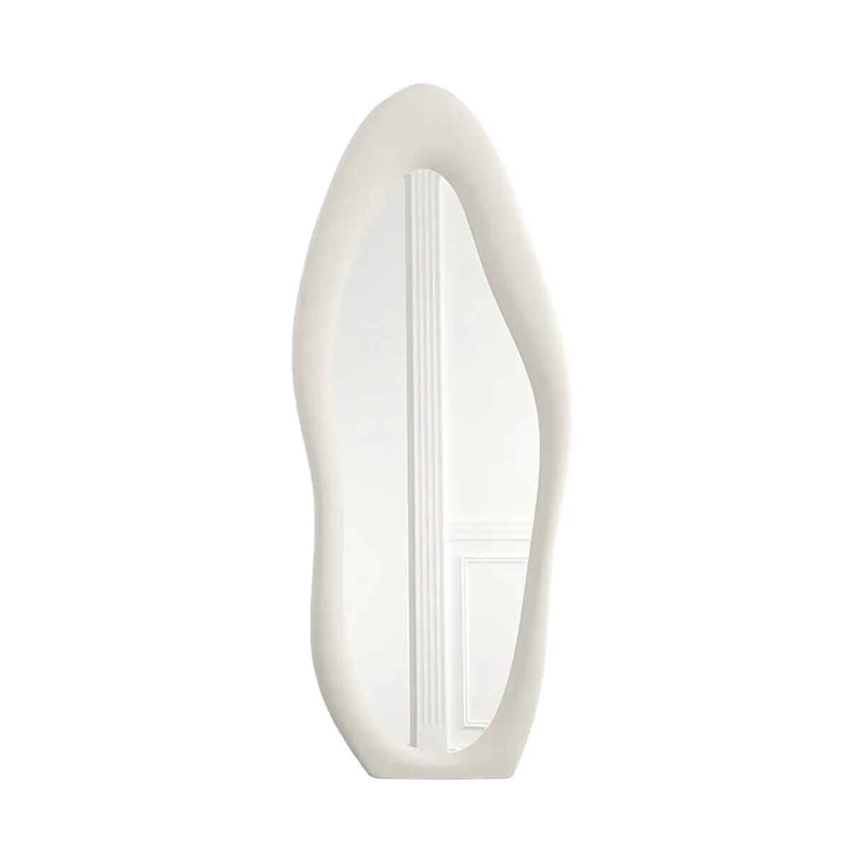 Espejo de pie Irregular con borde velvet - 60x160cm - Blanco 
