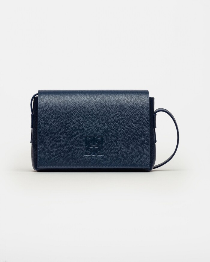 Bandolera Hana en cuero graneado Marine Blue