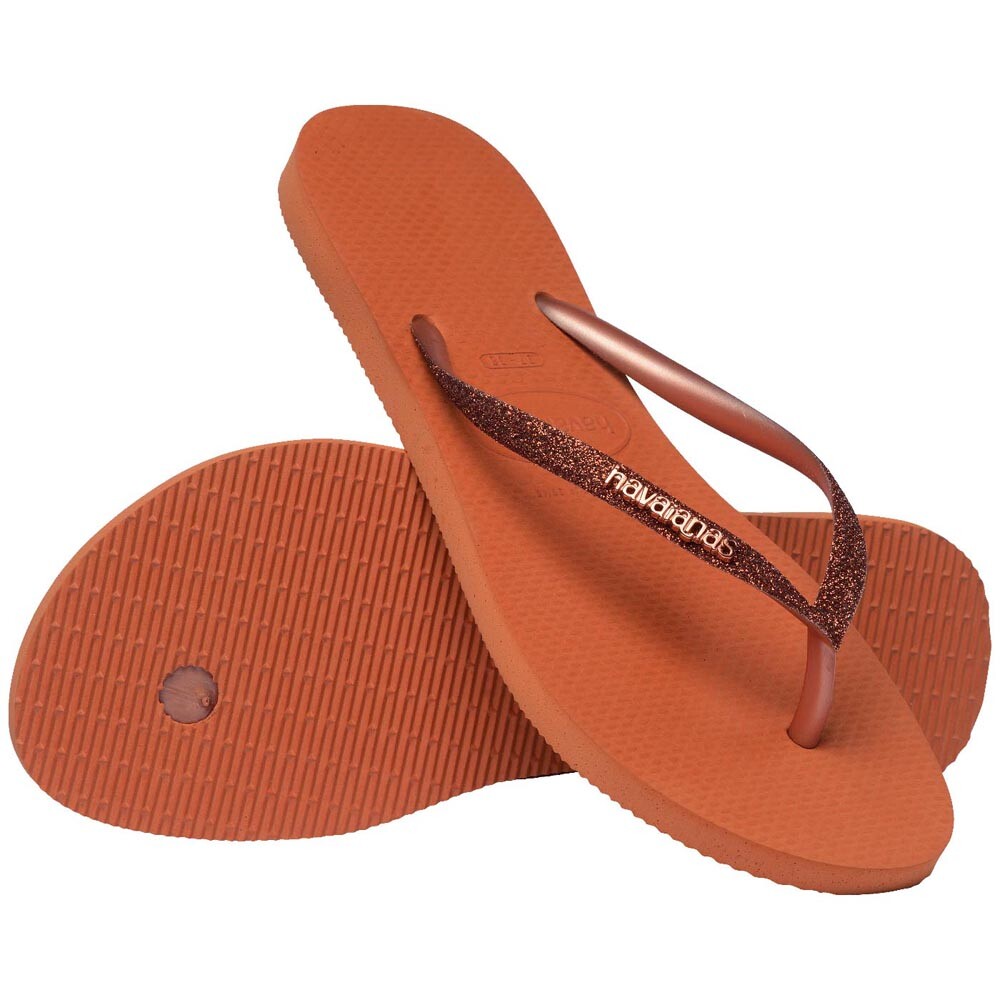 Sandalias Havaianas Slim Glitter Ii Mujer Naranja Cerrado