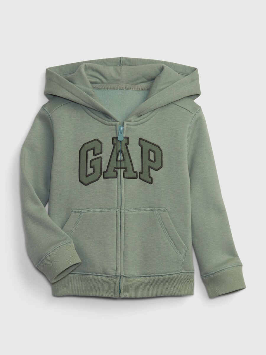 Canguro Logo Gap C/Cierre Con Felpa Toddler Niño - Sage 
