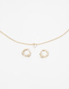 Bijouterie Set Strass Set De Collar Y Aros Con Cubic Zirconia - Dorado