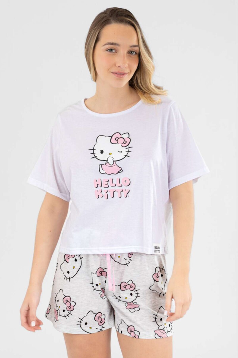 Hk pink bow pijama - Gris 