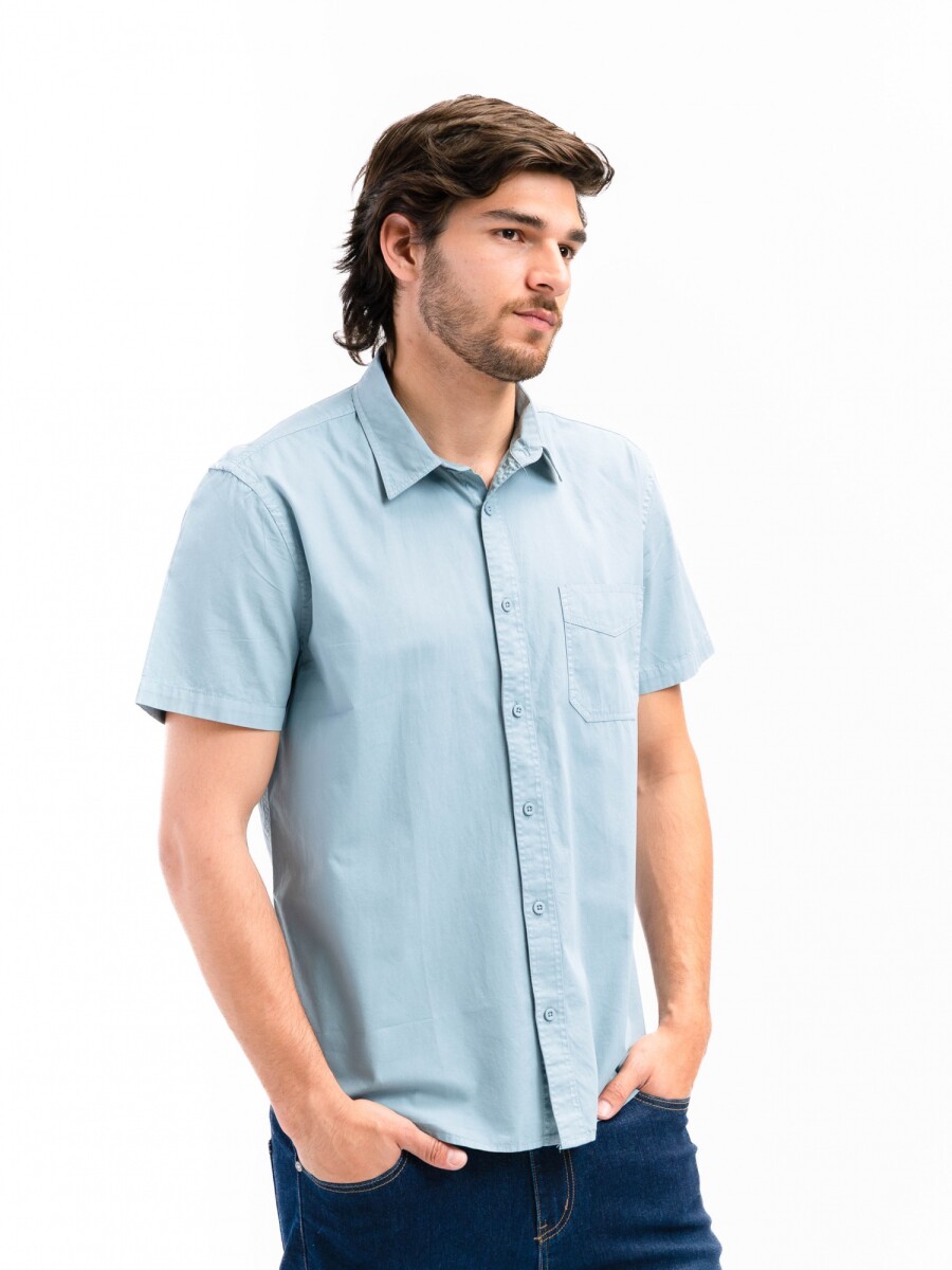 Camisa Algodón con Bolsillo Barcelona - Indigo 