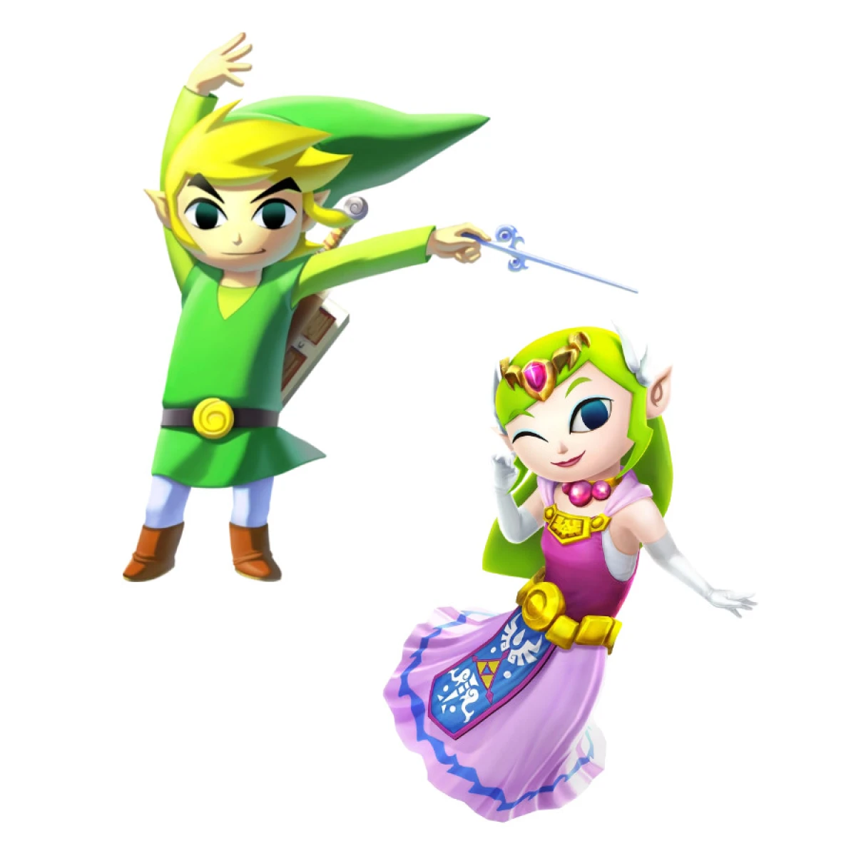 Amiibo Toon Link and Toon Zelda - Zelda Wind Waker 