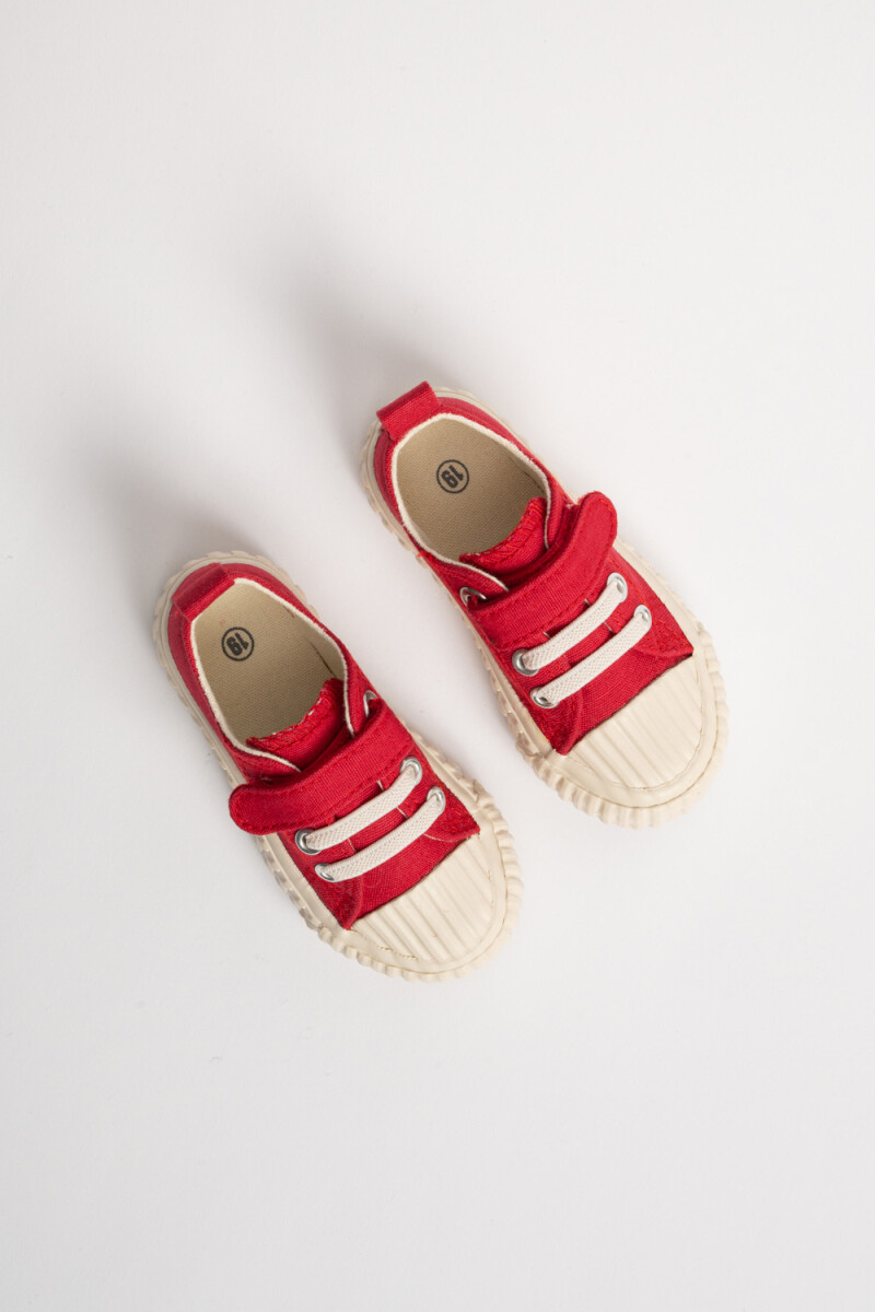 Zapatilla deportiva deportiva acordonada Roja