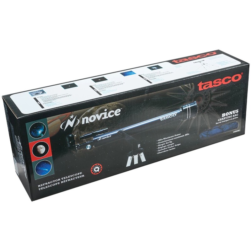 Telescopio Tasco Novice 60x700 mm – Refractor Azul con 402x y 6x24 TASCO - TELESCOPIO - 60 X 700 MM NOVICE BLUE REFRACTOR 402X MAG.6X24 FINDERSCOPE BOX