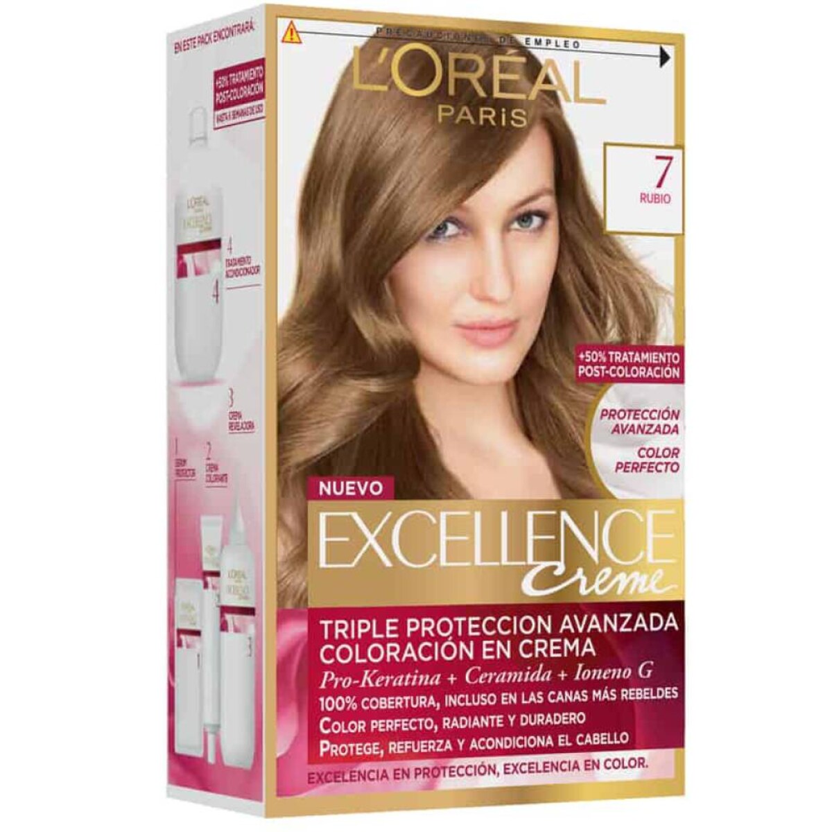 Tinta L'Oréal Paris Excellence Creme N°7 Rubio 