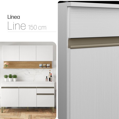 Juego De 2 Modulos De Cocina 150 Cm Color Blanco BLANCO