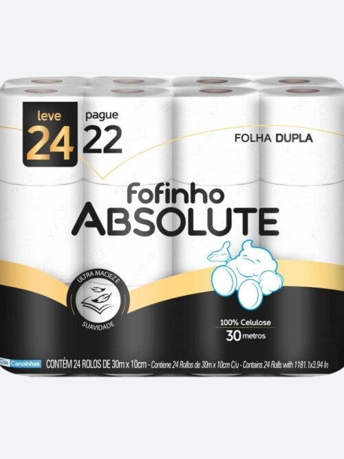 Papel Higienico Fofinho Absolute Doble Hoja 24x30mts Papel Higienico Fofinho Absolute Doble Hoja 24x30mts