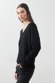 Sweater escote V negro