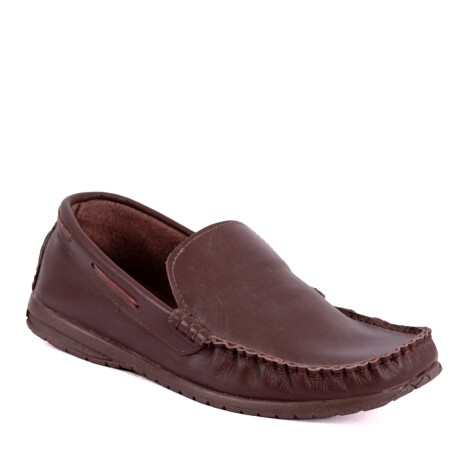 mocasín 100% cuero marrón