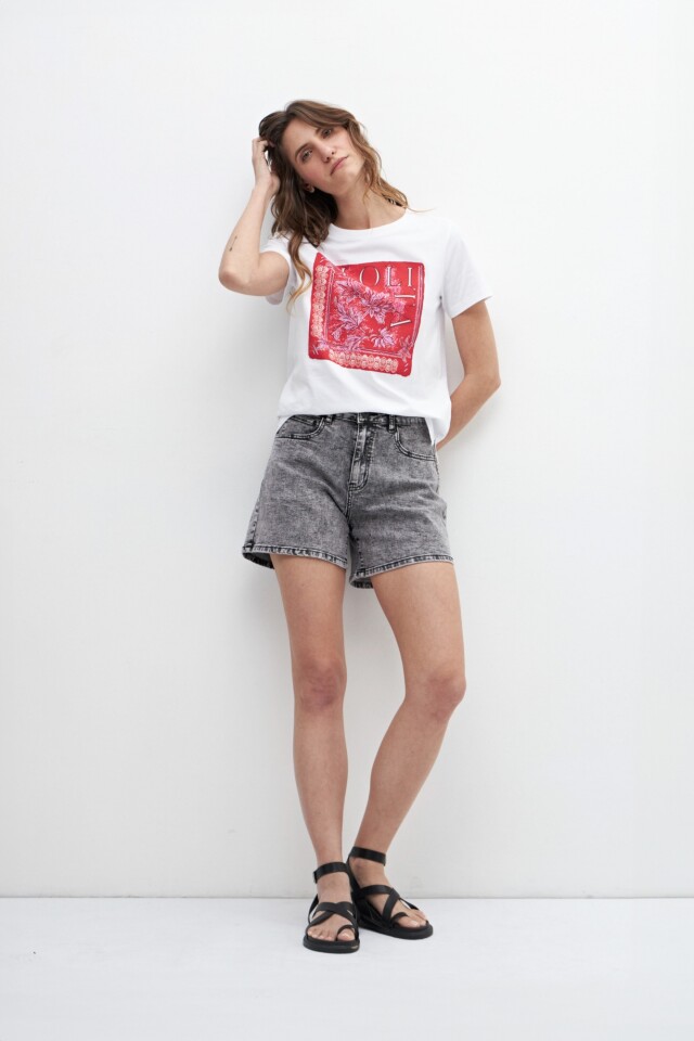 Short de jean gris