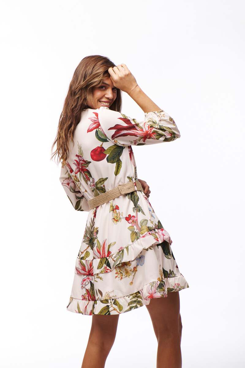 VESTIDO GIOVANA ESTAMPADO CRUDO