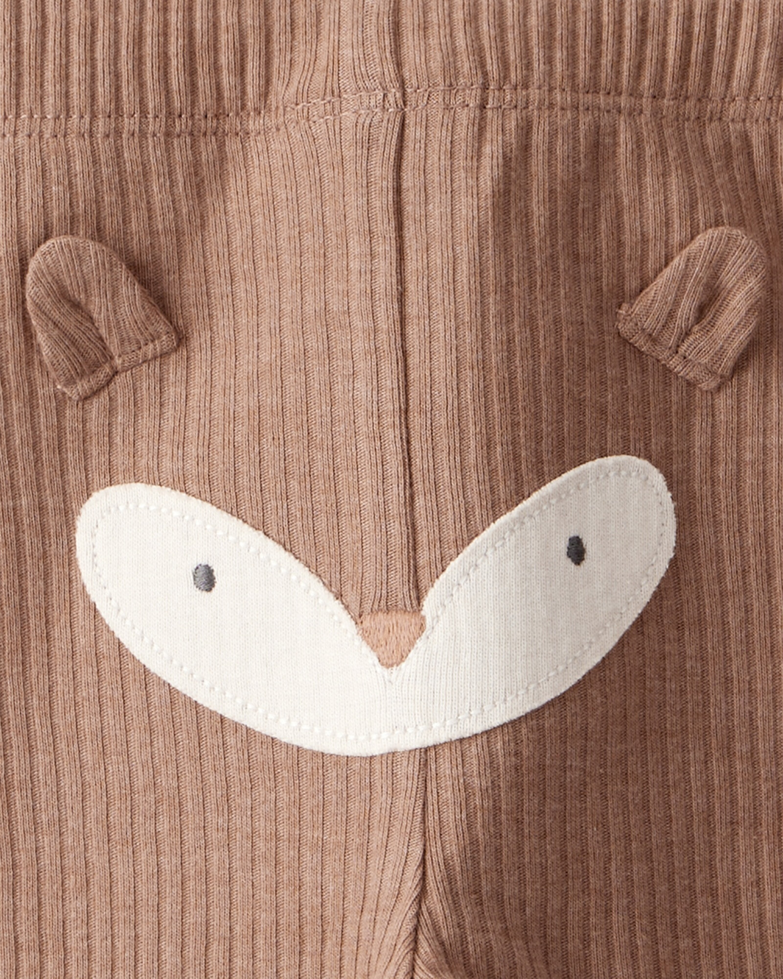 Set tres piezas de algodón, pantalón y dos bodies, diseño zorro Sin color