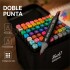 Set de 100 Marcadores Artísticos Doble Punta con Bolso Negro 1