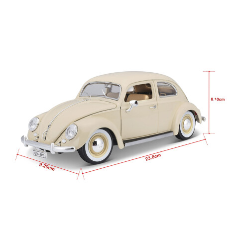 Bburago Escala 1:18 Auto de Colección Volkswagen Käfer-Beetle Blanco (1955)