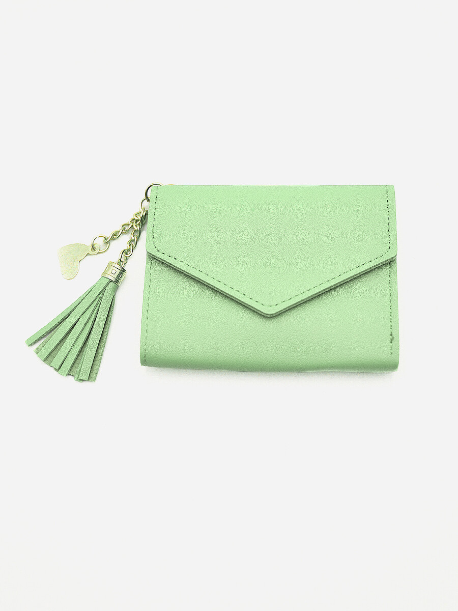 BILLETERA FLECO 11,5X9 CM - VERDE CLARO 