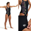 Malla De Entrenamiento Para Mujer Arena Women's Kikko Pro Swimsuit V Back Graphic Print Negro
